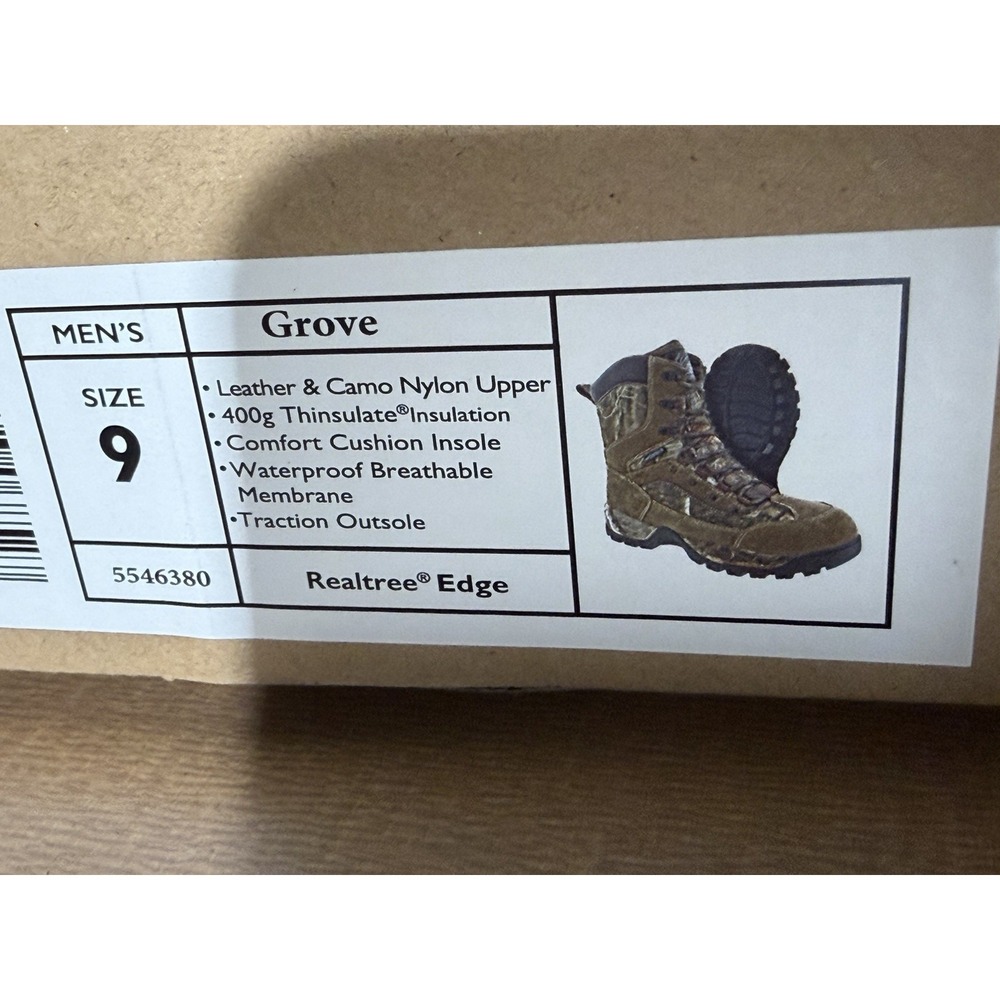 Itasca Mens Size 9Brown Leather Thinsulate Insulated Boots Brand New Grove - Picture 5 of 8